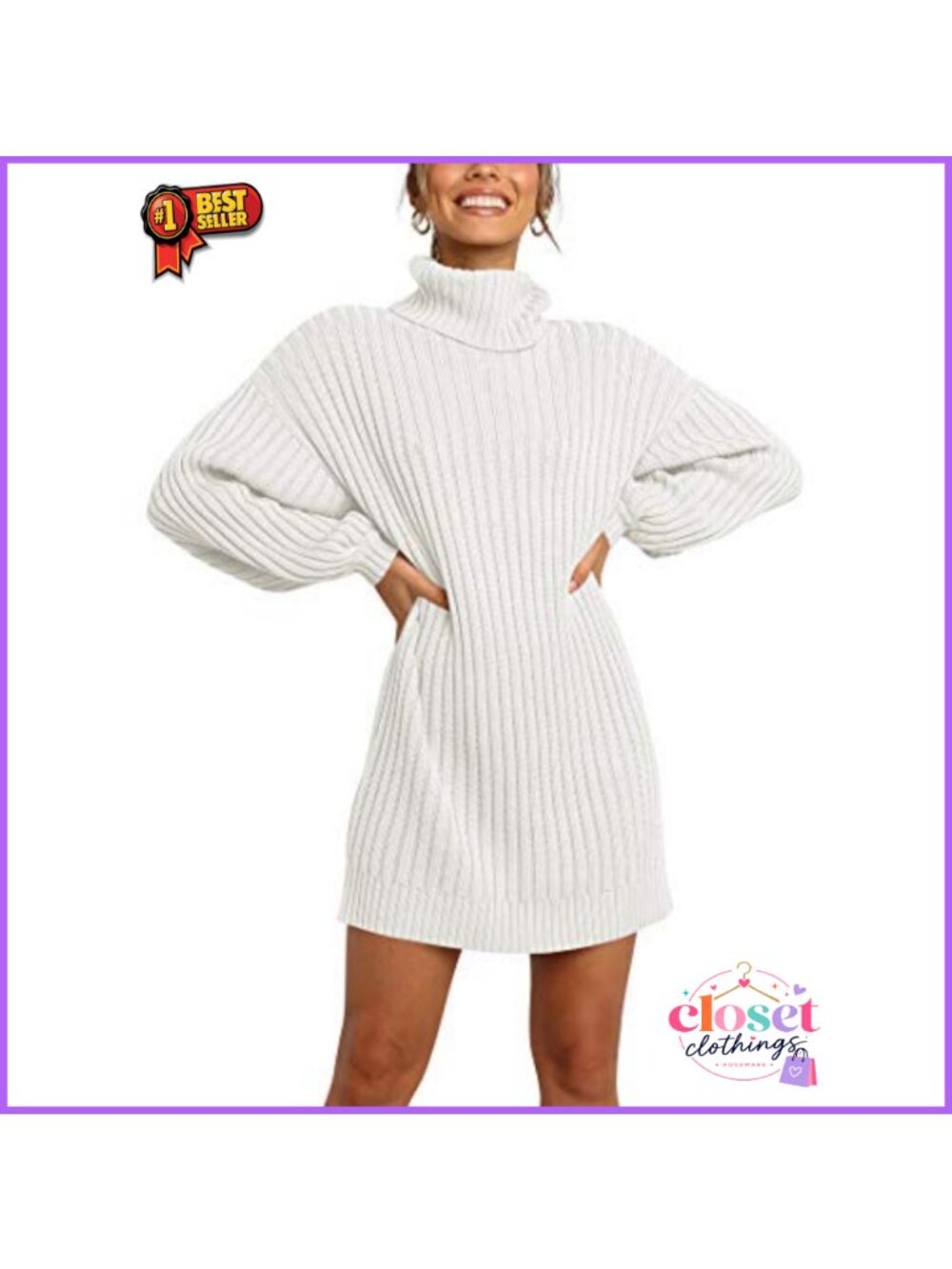 Oversized Cowl Neck Batwing Long Sleeve Knit Sweater Dress